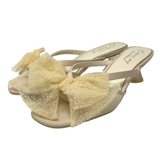 Circus By Sam Edelman Natalina Kitten Heel Sandals Womens Size 9.5 Vanilla Cream - Picture 2 of 7